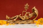 Superfine Brass Padmananam Idol – Detailed Carving – 5 Inch - Image 13