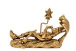 Superfine Brass Padmananam Idol – Detailed Carving – 5 Inch - Image 6