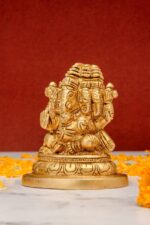 Superfine Brass  Punchmukhi Ganesh Idol – 3.5 Inch - Image 2