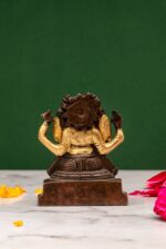Brass Punchmukhi Ganesha Idol – Dual Tone – 3 Inch - Image 5