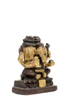 Brass Punchmukhi Ganesha Idol – Dual Tone – 3 Inch - Image 3