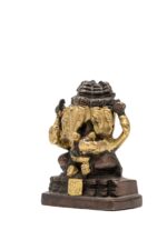 Brass Punchmukhi Ganesha Idol – Dual Tone – 3 Inch - Image 2