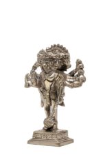 Brass Silver-Coated Standing Panchmukhi Hanuman Idol – With 10 Arms- 6 Inch - Image 5