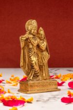Superfine Brass Radha Krishna Idol with Cow – 4 Inch - Image 6