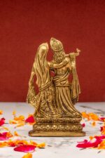 Superfine Brass Radha Krishna Idol – Detailed Carving – 5 Inch - Image 6