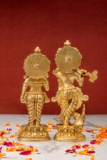 Superfine Brass Radha Krishna Idol – Beautiful Carving – 7 Inch - Image 7