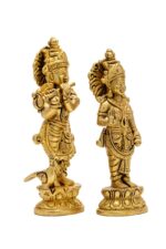 Superfine Brass Radha Krishna Idol – Beautiful Carving – 7 Inch - Image 5
