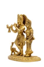 Superfine Brass Radha Krishna Idol – With Peacock – 7.5 Inch - Image 2