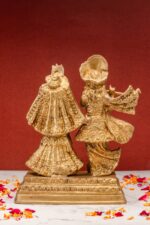 Brass Radha Krishna Idol – Vrindavan Idol Replica – 10 Inch - Image 7