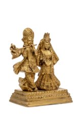 Brass Radha Krishna Idol – Vrindavan Idol Replica – 10 Inch - Image 5