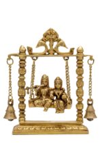 Superfine Brass Radha Krishna Idol on Swing – 10 Inch - Image 5