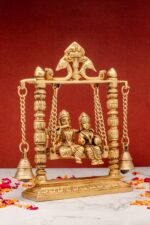 Superfine Brass Radha Krishna Idol on Swing – 10 Inch - Image 7