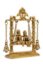 Superfine Brass Radha Krishna Idol on Swing – 10 Inch - Image 4