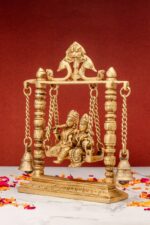 Superfine Brass Radha Krishna Idol on Swing – 10 Inch - Image 8