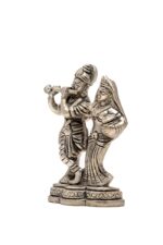 Brass Silver-Coated Radha Krishna Idol – 4.35 Inch - Image 5