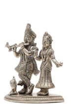 Brass Silver-Coated Superfine Radha Krishna Idol – 5.5 Inch - Image 5
