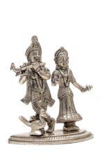 Brass Silver-Coated Superfine Radha Krishna Idol – 5.5 Inch - Image 7
