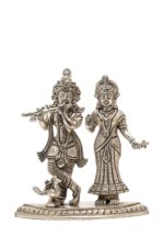 Brass Silver-Coated Superfine Radha Krishna Idol – 6.70 Inch - Image 5