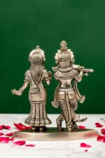 Brass Silver-Coated Superfine Radha Krishna Idol – 6.70 Inch - Image 3