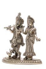 Brass Silver-Coated Superfine Radha Krishna Idol – 6.70 Inch - Image 8