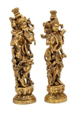 Brass Radha Krishna Idol – Superfine Detailed Carving – 14.5 Inch - Image 4