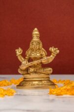 Brass Superfine Saraswati Idol – 3 Inch