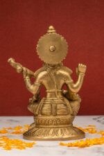 Brass Saraswati Idol – Detailed Carving – 6.25 Inch - Image 4