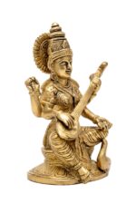Brass Saraswati Idol – Detailed Carving – 6.25 Inch - Image 8