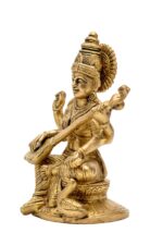 Brass Saraswati Idol – Detailed Carving – 6.25 Inch - Image 7