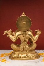 Brass Superfine Saraswati Idol – Detailed Carving – 10.5 Inch - Image 3