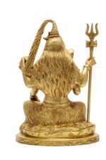 Sitting Brass Shiva Idol – Aashirwaad Mudra – 9.5 Inch - Image 3