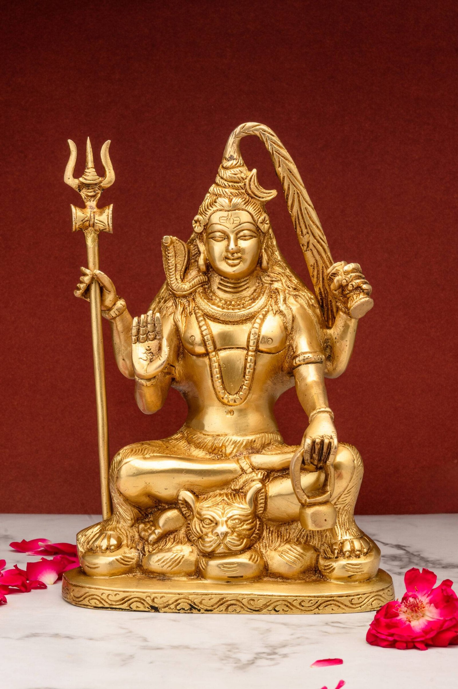 brass-Shiv-219-8-scaled-1.jpg Sitting Brass Shiva Idol – Aashirwaad Mudra – 9.5 Inch - Image 1