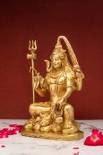 Sitting Brass Shiva Idol – Aashirwaad Mudra – 9.5 Inch - Image 2