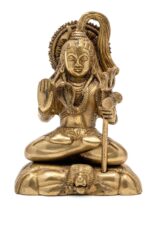 Superfine Brass Sitting Shiva Idol – Aashirwaad Mudra – 8 Inch - Image 6