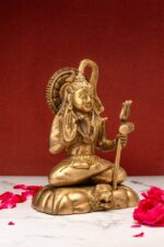 Superfine Brass Sitting Shiva Idol – Aashirwaad Mudra – 8 Inch - Image 2