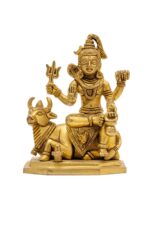Superfine Brass Shiva Idol seated on Nandi – With Shivling – 5.5 Inch - Image 6