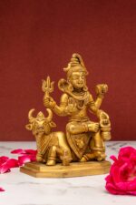 Superfine Brass Shiva Idol seated on Nandi – With Shivling – 5.5 Inch - Image 8