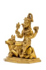 Superfine Brass Shiva Idol seated on Nandi – With Shivling – 5.5 Inch - Image 4