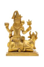 Superfine Brass Shiva Idol seated on Nandi – With Shivling – 5.5 Inch - Image 3