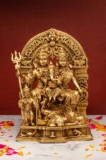 Brass Superfine Shiv Parivar Idol – With Shivling – 12 Inch