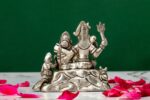 Brass Silver-Coated Superfine Shiv Parivar Idol – With Ganesh & Kartikeya – 3.15 Inches - Image 3