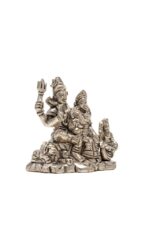 Brass Silver-Coated Superfine Shiv Parivar Idol – With Ganesh & Kartikeya – 3.15 Inches - Image 6
