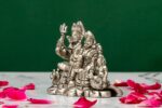 Brass Silver-Coated Superfine Shiv Parivar Idol – With Ganesh & Kartikeya – 3.15 Inches - Image 2