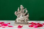Brass Silver-Coated Superfine Shiv Parivar Idol – With Ganesh & Kartikeya – 3.5 Inches - Image 3