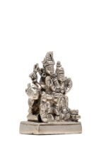 Brass Silver-Coated Superfine Shiv Parivar Idol – With Ganesh & Kartikeya – 3.5 Inches - Image 6