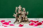 Brass Silver-Coated Superfine Shiv Parivar Idol – With Ganesh & Kartikeya On Nandi – 3.5 Inches - Image 4