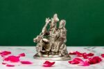 Brass Silver-Coated Superfine Shiv Parivar Idol – With Ganesh & Kartikeya On Nandi – 3.5 Inches - Image 2