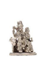 Brass Silver-Coated Superfine Shiv Parivar Idol – With Ganesh & Kartikeya On Nandi – 3.95 Inches - Image 6