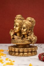 Brass Superfine Shivling – Shiv and Parvati Face – 6.5 Inch - Image 4
