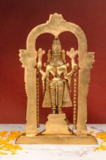 Brass Superfine Tirupati Balaji Idol – with Frame – Detailed Carving – 14 Inch - Image 3